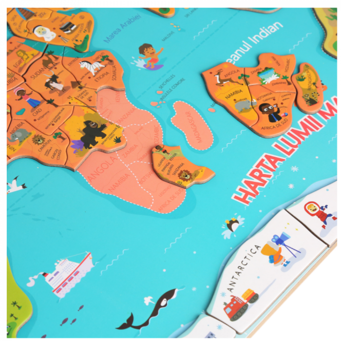 Bufnitel Harta lumii mare - puzzle magnetic lb.romana [2]
