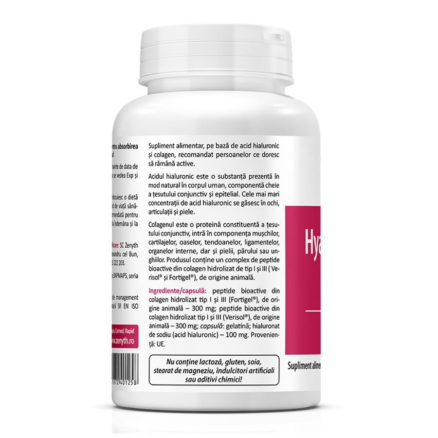 Hyaluronic Acid cu Collagen Complex, 60 capsule, Zenyth [3]