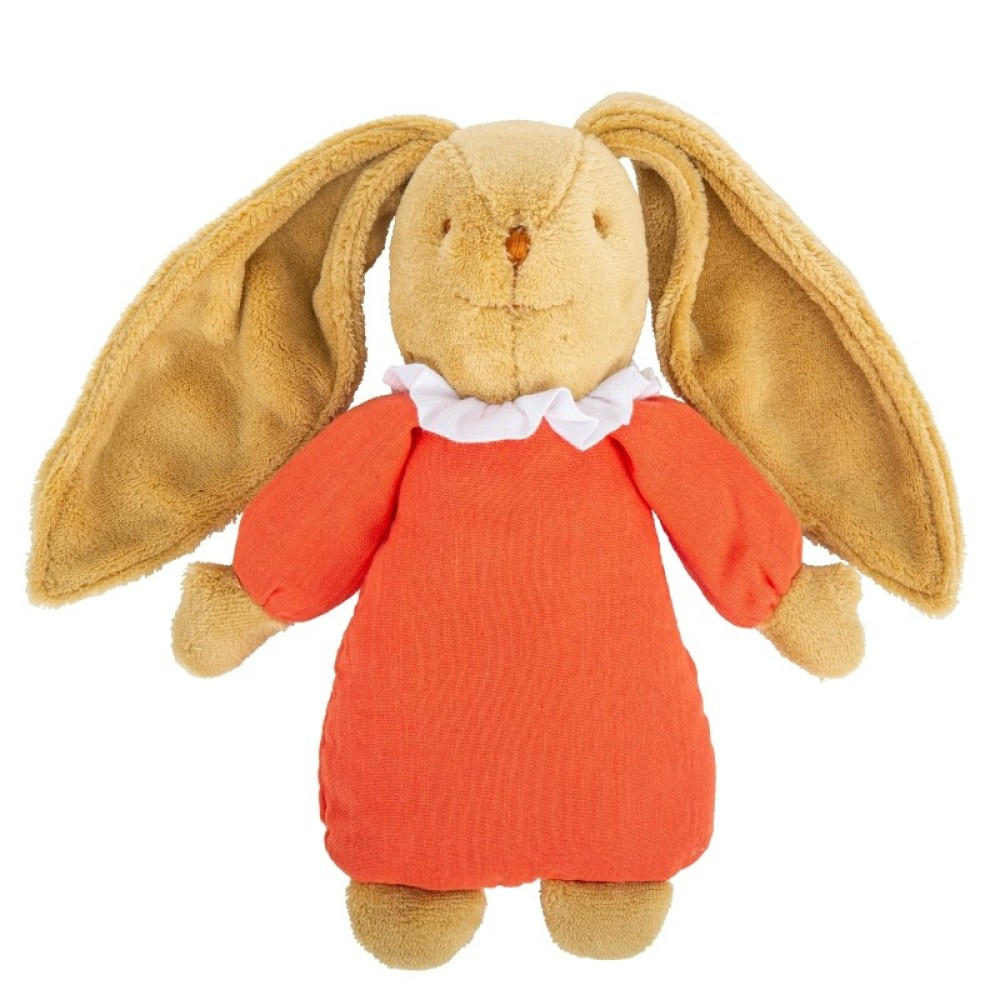 Iepure muzical bumbac organic - 25 cm Portocaliu [1]