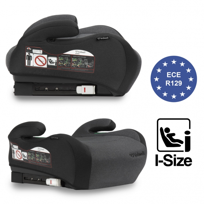Inaltator auto 125-150 cm, cu ISOFIX Kidwell Ovan - Black Gray [4]