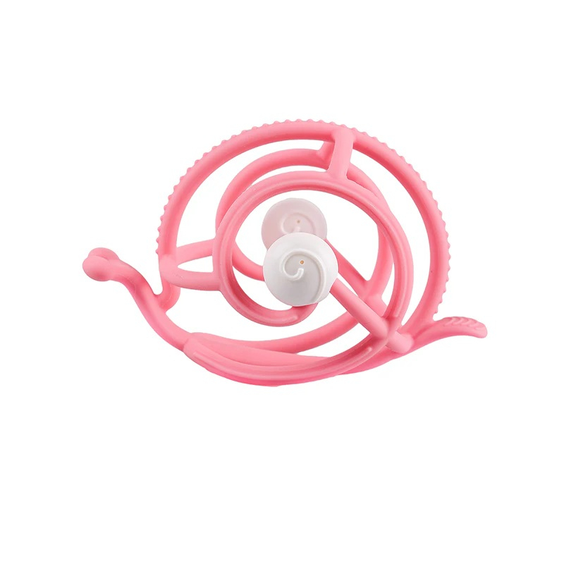 Inel Gingival din silicon Mombella 3 luni+, Melc - Pink [2]