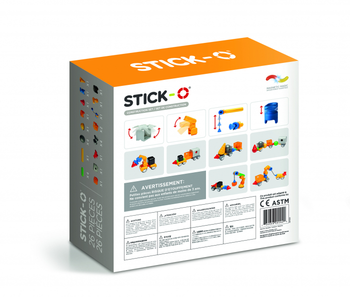 Clicstoys-Joc cu magneti Stick-O, Set de construit vehicule, 26 piese [2]