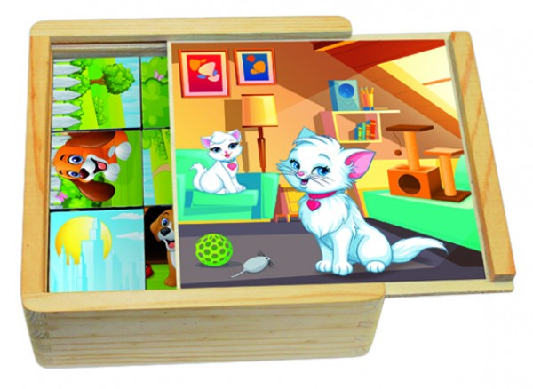 Joc cuburi de lemn RS Toys cu 6 imagini [2]