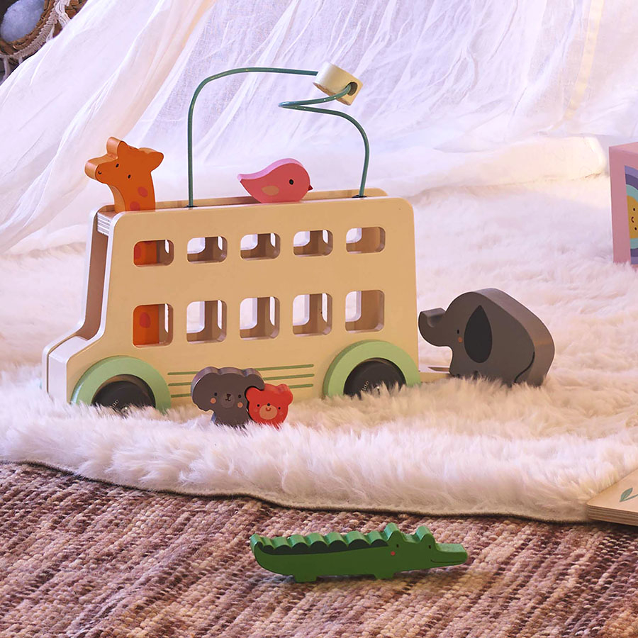 Joc de indemanare / motricitate fina - Autobuz cu animale, design Sarah Betz [4]
