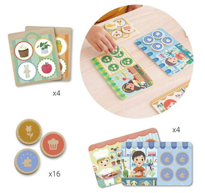 Apli-Joc de memorie Lotto Shopping, Apli Kids, Lemn, 22 x 22 x 5.4 cm, Multicolor [2]