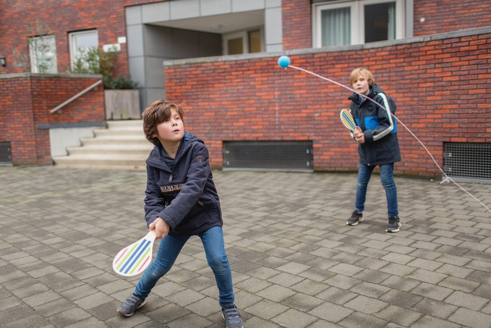 Joc de tenis copii cu elastic si rachete lemn - jucarii de exterior - BS Toys [3]