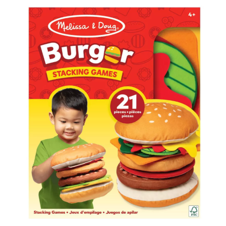 Melissa & Doug-Joc educativ de stivuire si potrivire Burgerul gigant [1]