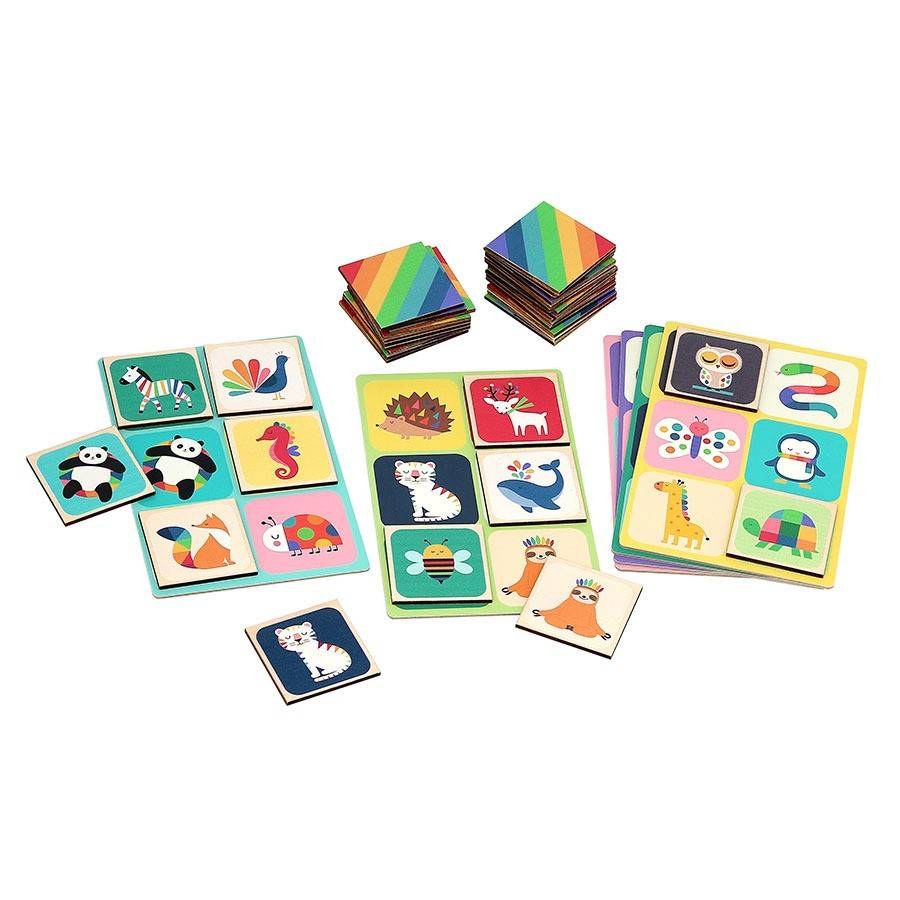 Vilac-Joc LOTO din lemn - Animale curcubeu - Andy Westface [3]