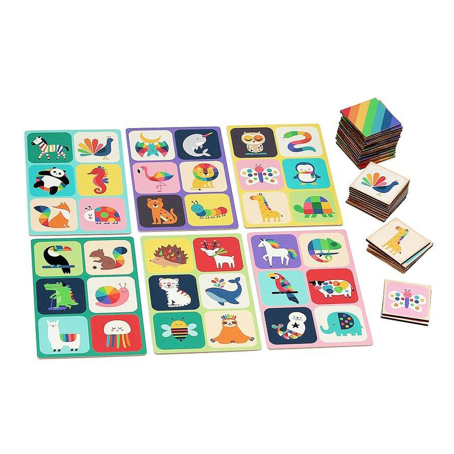 Vilac-Joc LOTO din lemn - Animale curcubeu - Andy Westface [4]