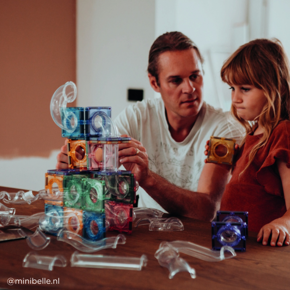 Cleverclixx-Joc magnetic Circuit pastel cu bile - 70 Piese, Cleverclixx [4]