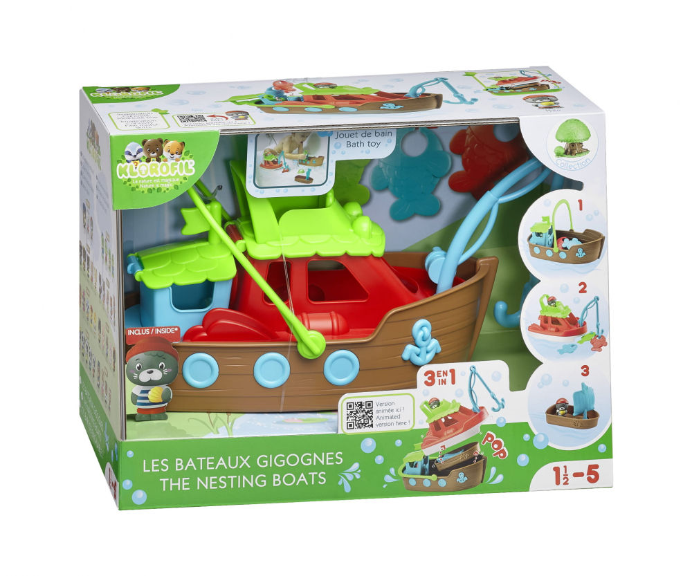 Klorofil Jucarie 3 in 1 - Barcute pentru baie cu figurina Morsa [8]