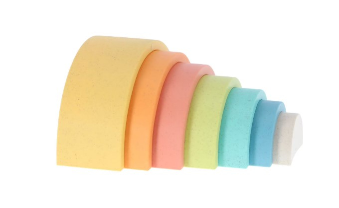 Jucarie bebelusi educativa din bio plastic, Otto Simon, Curcubeu stivuibil, 7 culori [2]
