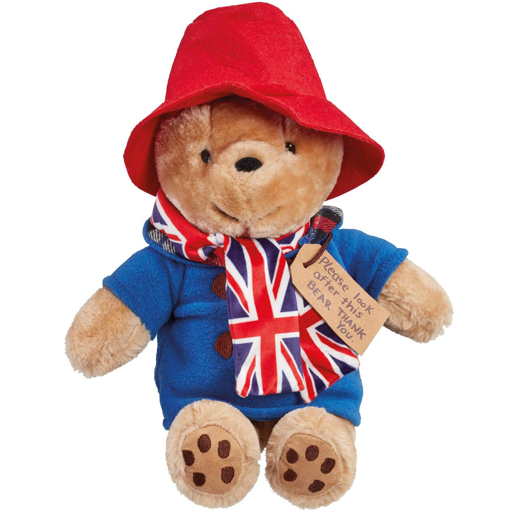 Jucarie de plus Ursuletul Paddington cu fular Union Jack, 25 cm (asezat) [1]