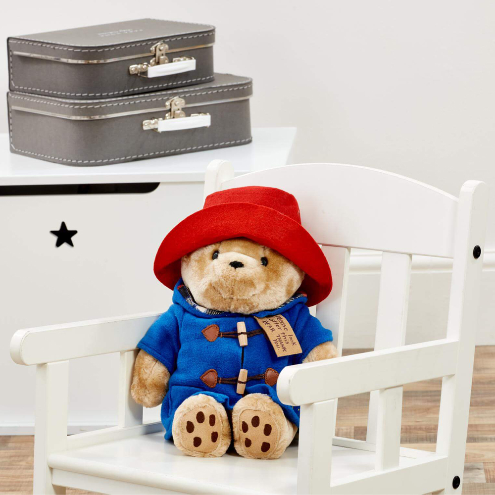 Jucarie de plus ursuletul Paddington cu haina albastra, asezat, 30 cm [8]