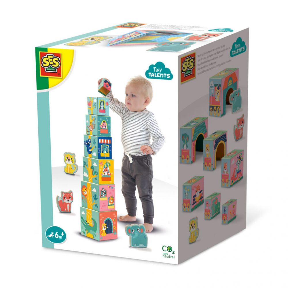 SES Creative-Jucarie De Stivuit - Turn Cu Figurine Animale [6]