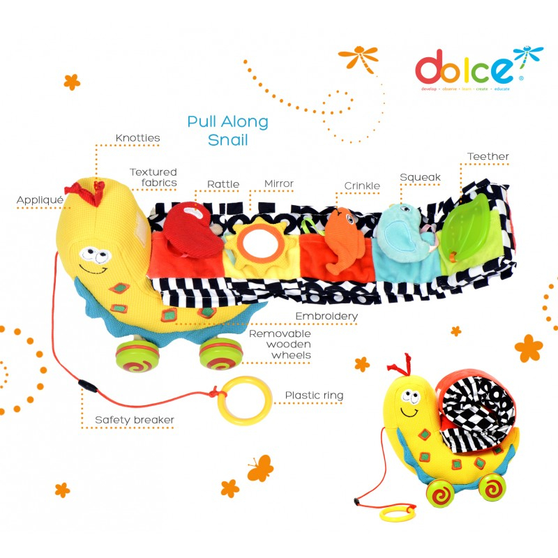 Dolce-Jucarie de tras interactiva Melc cu activitati, Dolce [1]