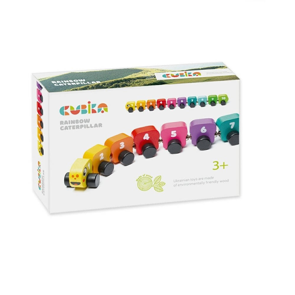 Jucarie din lemn, Cubika, Omida Colorata [1]