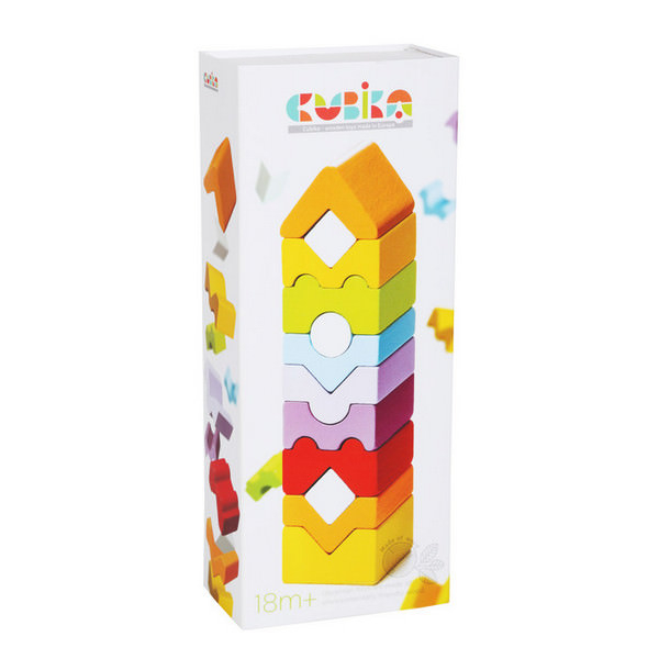 Jucarie Din Lemn Cubika, Set Constructii "Turn" [1]
