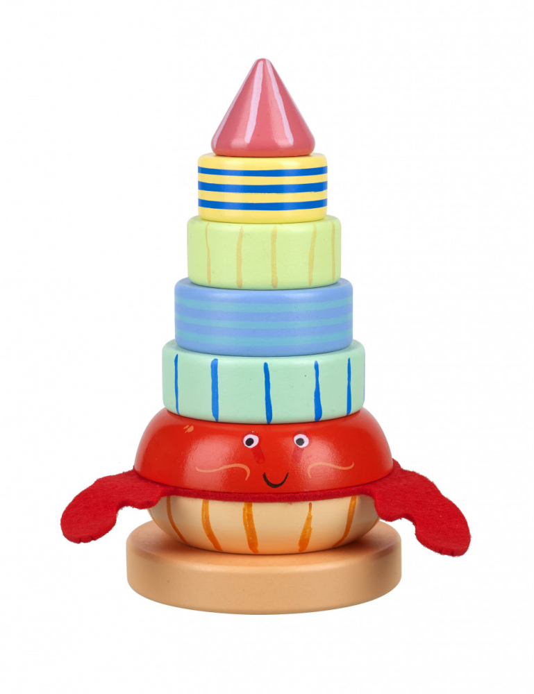 Orange Tree Toys-Jucarie din lemn de stivuit cu crab, Orange Tree Toys [3]