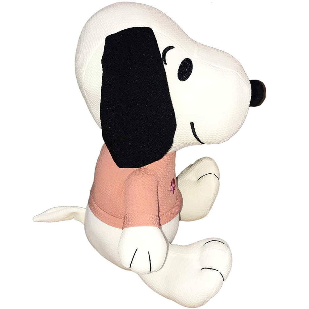 Jucarie din material textil elastic Snoopy cu bluza roz, 32 cm (asezat) [2]