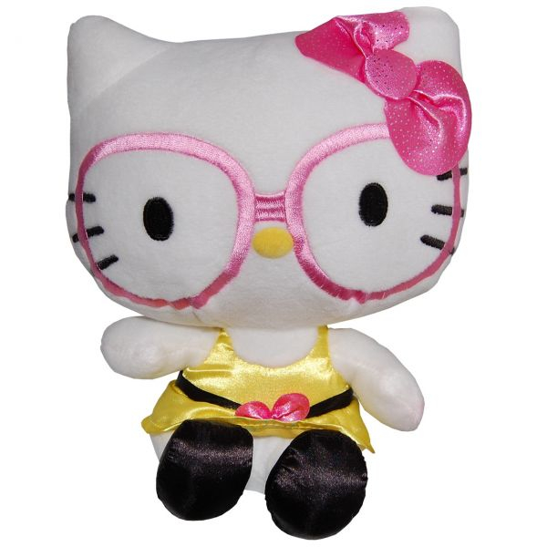 Play by Play-Jucarie din plus Hello Kitty cu ochelari si rochie galbena, 23 cm [1]