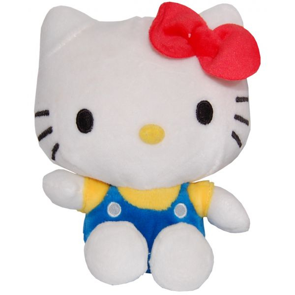 Jucarie din plus Hello Kitty cu salopeta albastra, 17 cm [1]