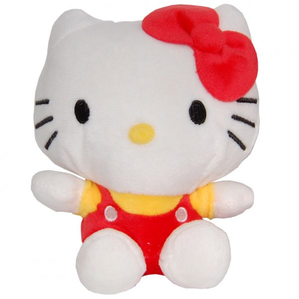 Jucarie din plus Hello Kitty cu salopeta rosie, 17 cm [1]