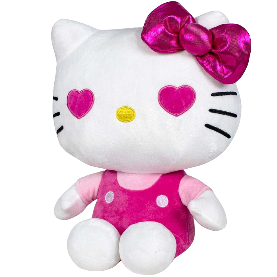 Play by Play-Jucarie din plus Hello Kitty cu salopeta roz, Editie aniversara, 22 cm [1]