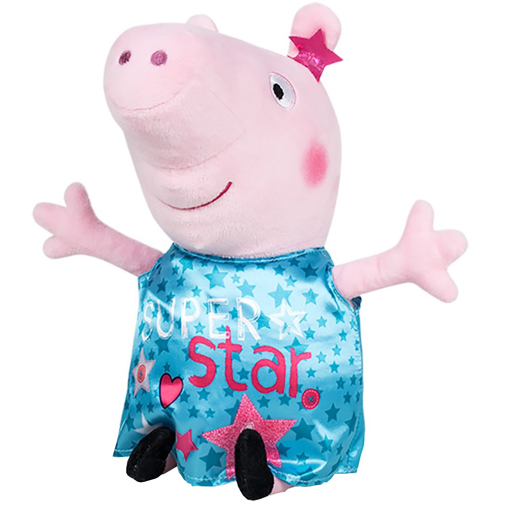 Jucarie din plus Peppa Pig cu rochie turcoaz din satin, 25 cm [1]