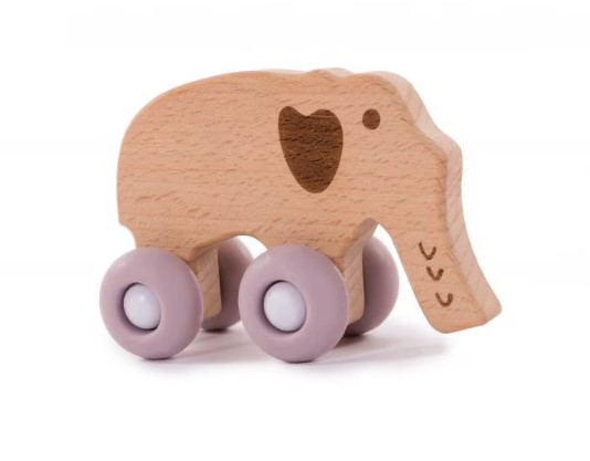 Jucarie-elefant-pe-roti-Bo-Jungle-din-lemn,-roz-BO-Jungle [1]
