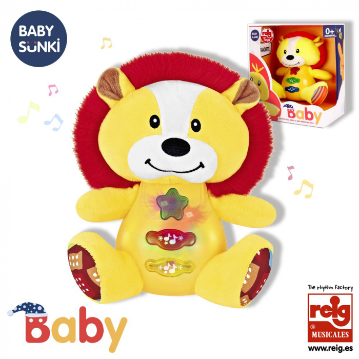 Reig Musicales-Jucarie interactiva bebe cu sunete si lumini 15 cm - Leu [2]
