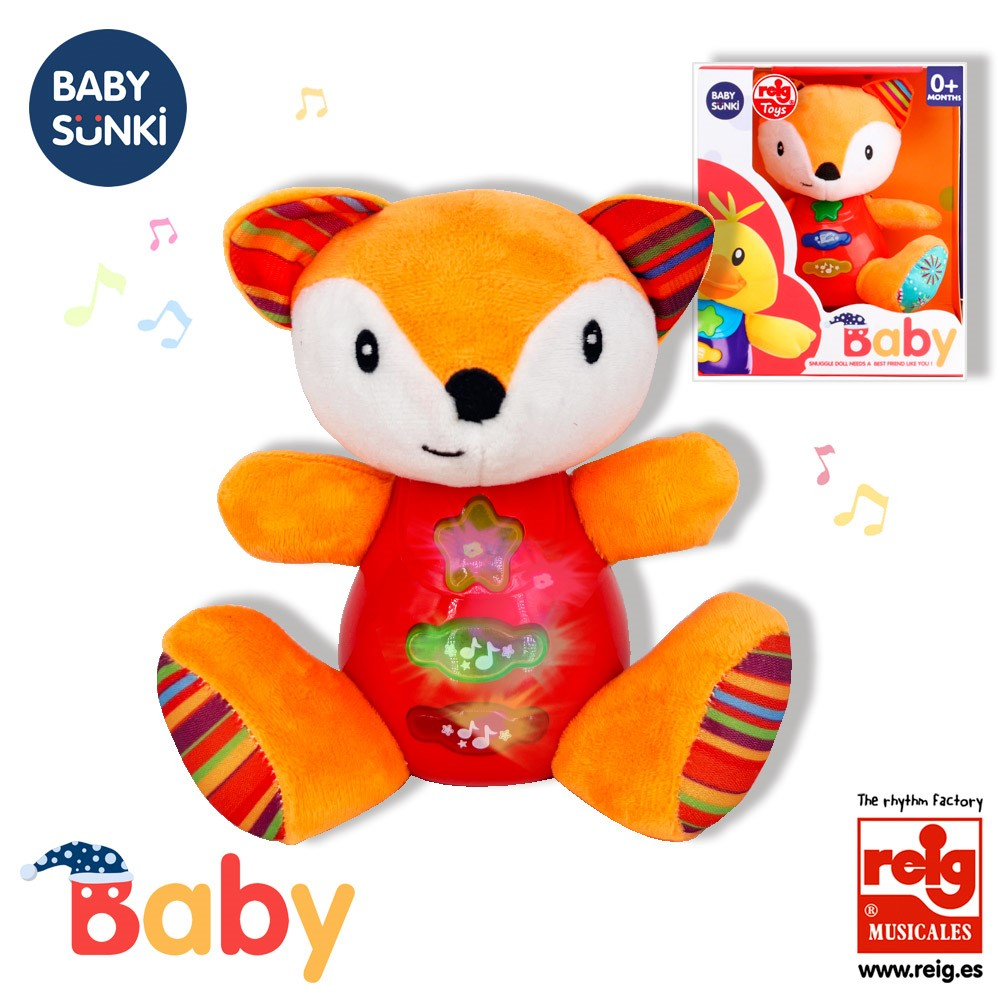 Reig Musicales-Jucarie interactiva bebe cu sunete si lumini 15 cm - Vulpe [2]