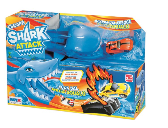 Jucarie interactiva pentru baieti, Lansator cu rampa rechin RS Toys si masinuta inclusa [1]