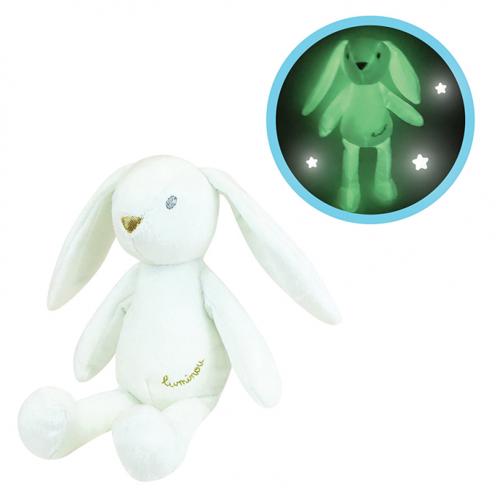 Jemini-Jucarie Plus Jemini Fosforescenta 21cm Iepure Luminou Alb [3]