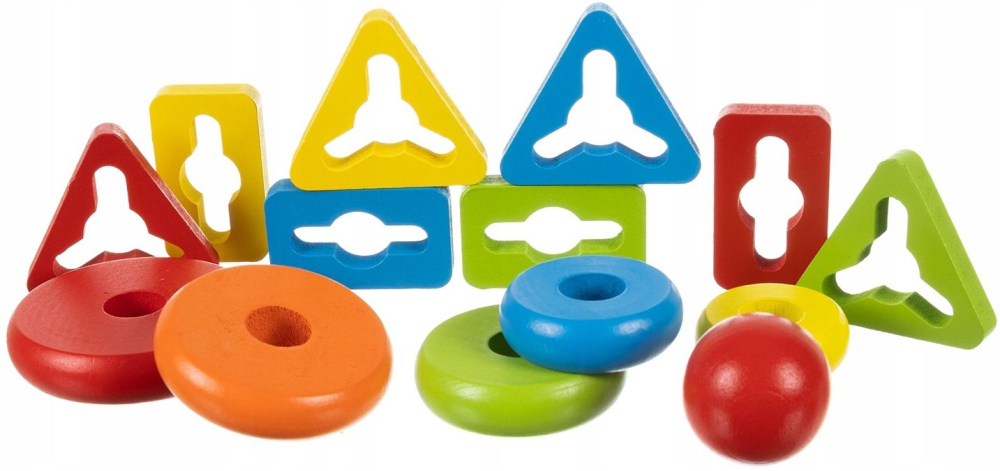 Jucarie senzoriala de sortat, Kruzzel, Lemn, 15 piese, Multicolor [1]