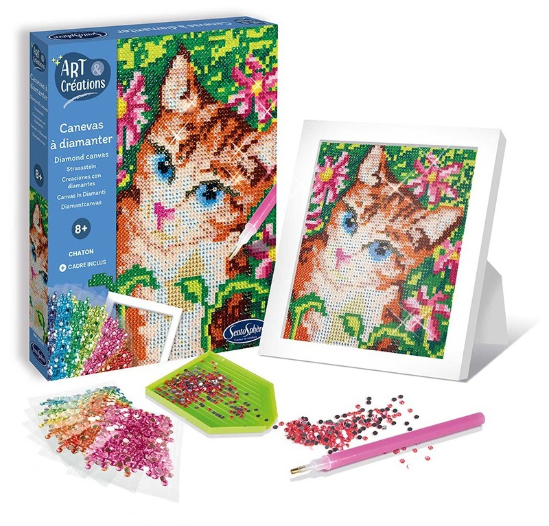 Kit creativ cu diamante / strasuri - Canvas Pisica [1]