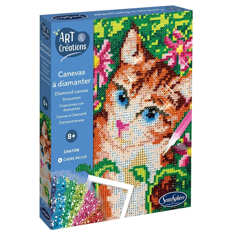 Kit creativ cu diamante / strasuri - Canvas Pisica [4]