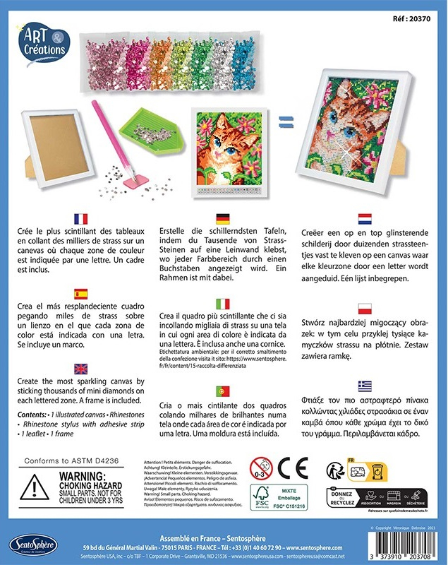 Kit creativ cu diamante / strasuri - Canvas Pisica [2]