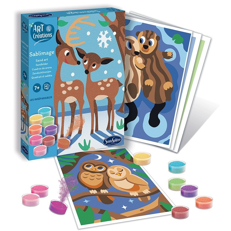 Kit creativ cu nisip colorat - Sablimage Cupluri Animale [1]