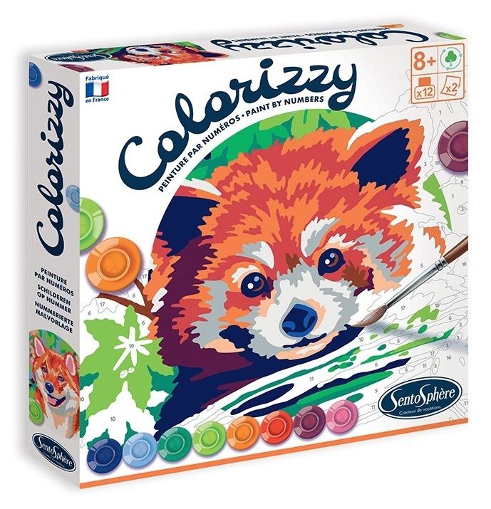 Kit creativ pictura pe numere - Colorizzy Panda rosu si Shiba [1]