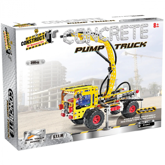 Construct It Kit STEM Camion cu pompa pentru turnat ciment nivel avansat [1]