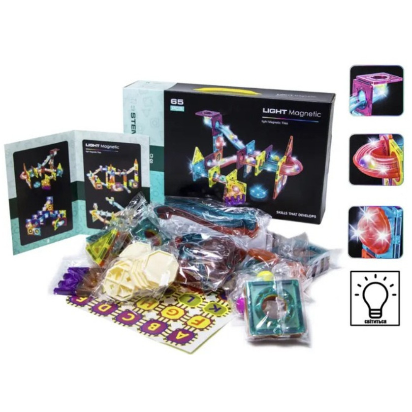Labirintul meu magnetic cu lumini - 65 piese (7.5 cm) [3]