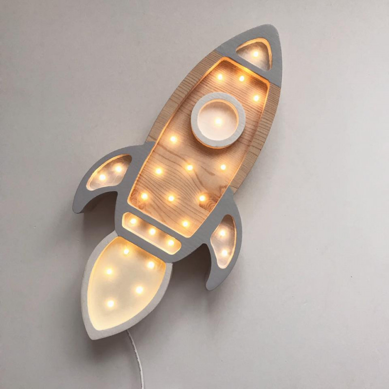 Little Lights-Lampa LITTLE LIGHTS Racheta, Grey Wood [3]