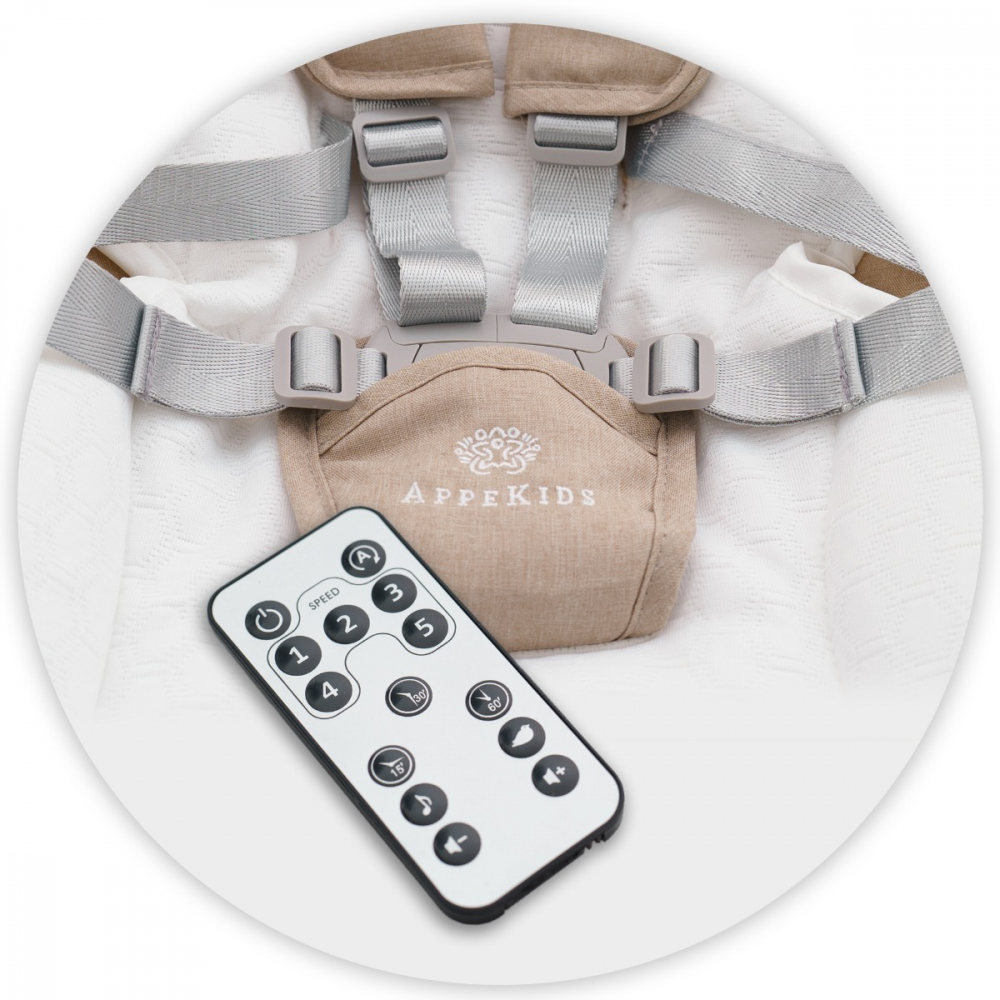 Leagan electric multifunctional pentru bebelusi AppeKids - I-Size - Bubble Beige [4]
