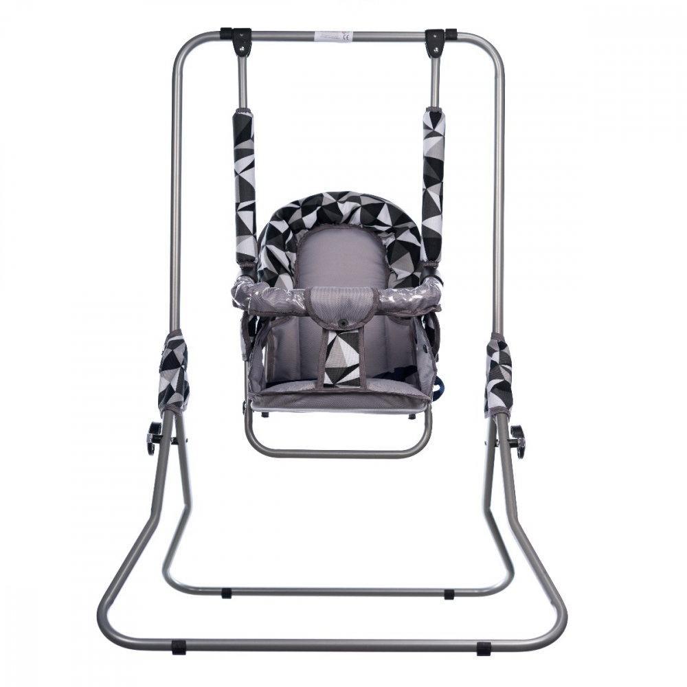APPEKIDS-Leagan pentru copii, AppeKids, cu spatar reglabil si bara detasabila, Grey Romb [1]