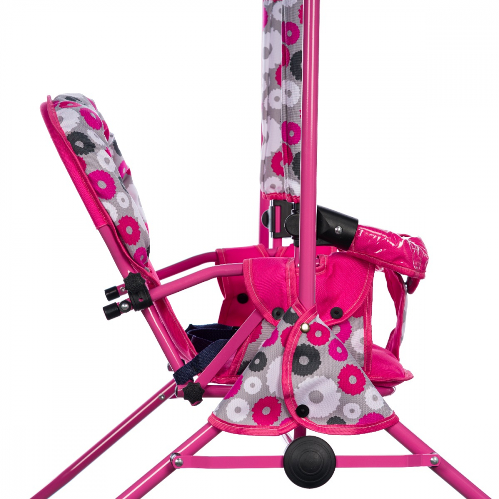 APPEKIDS-Leagan pentru copii, AppeKids, cu spatar reglabil si bara detasabila, Pink Flowers [4]