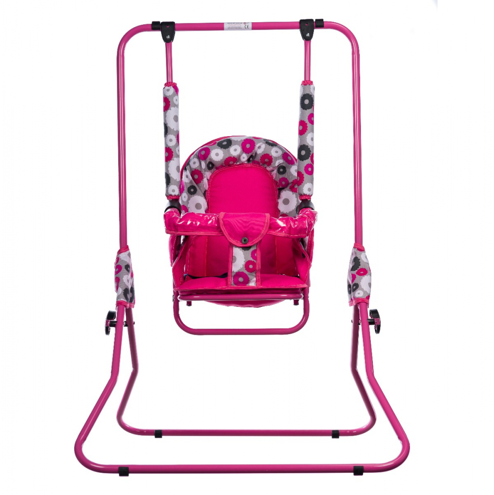 APPEKIDS-Leagan pentru copii, AppeKids, cu spatar reglabil si bara detasabila, Pink Flowers [1]