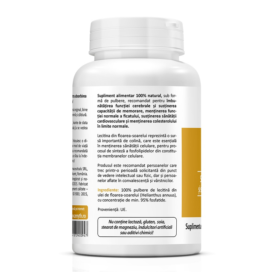 Lecitina din floarea soarelui, 120 g, Zenyth [3]