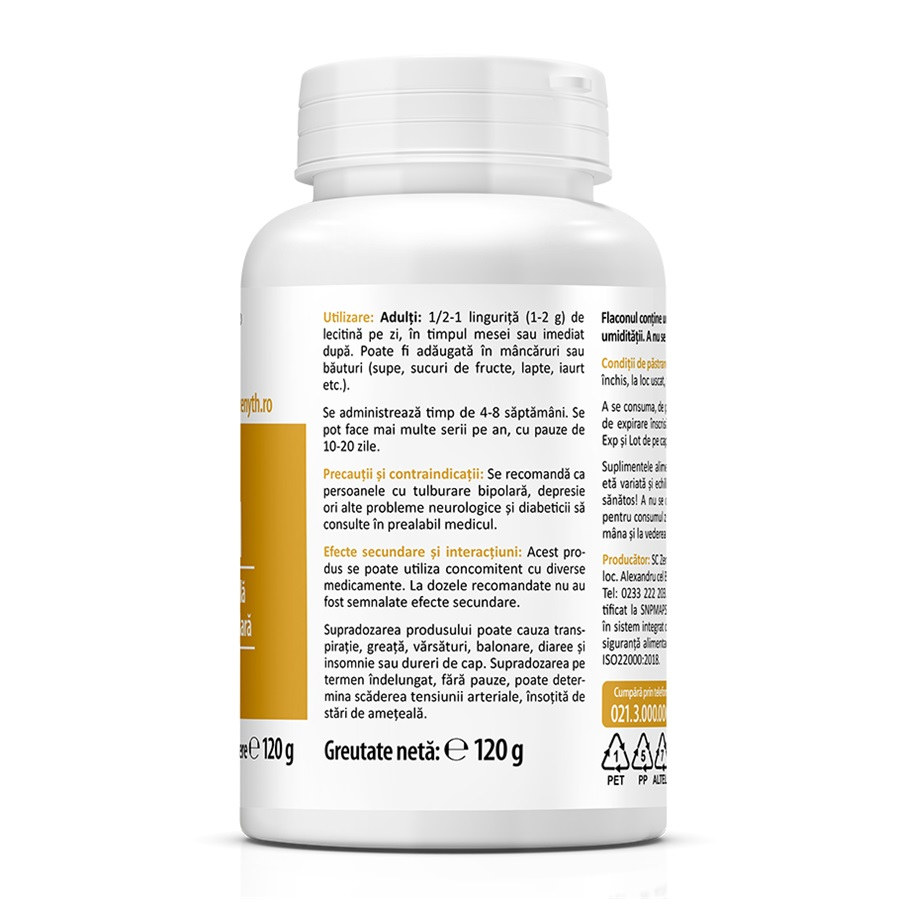 Lecitina din floarea soarelui, 120 g, Zenyth [4]