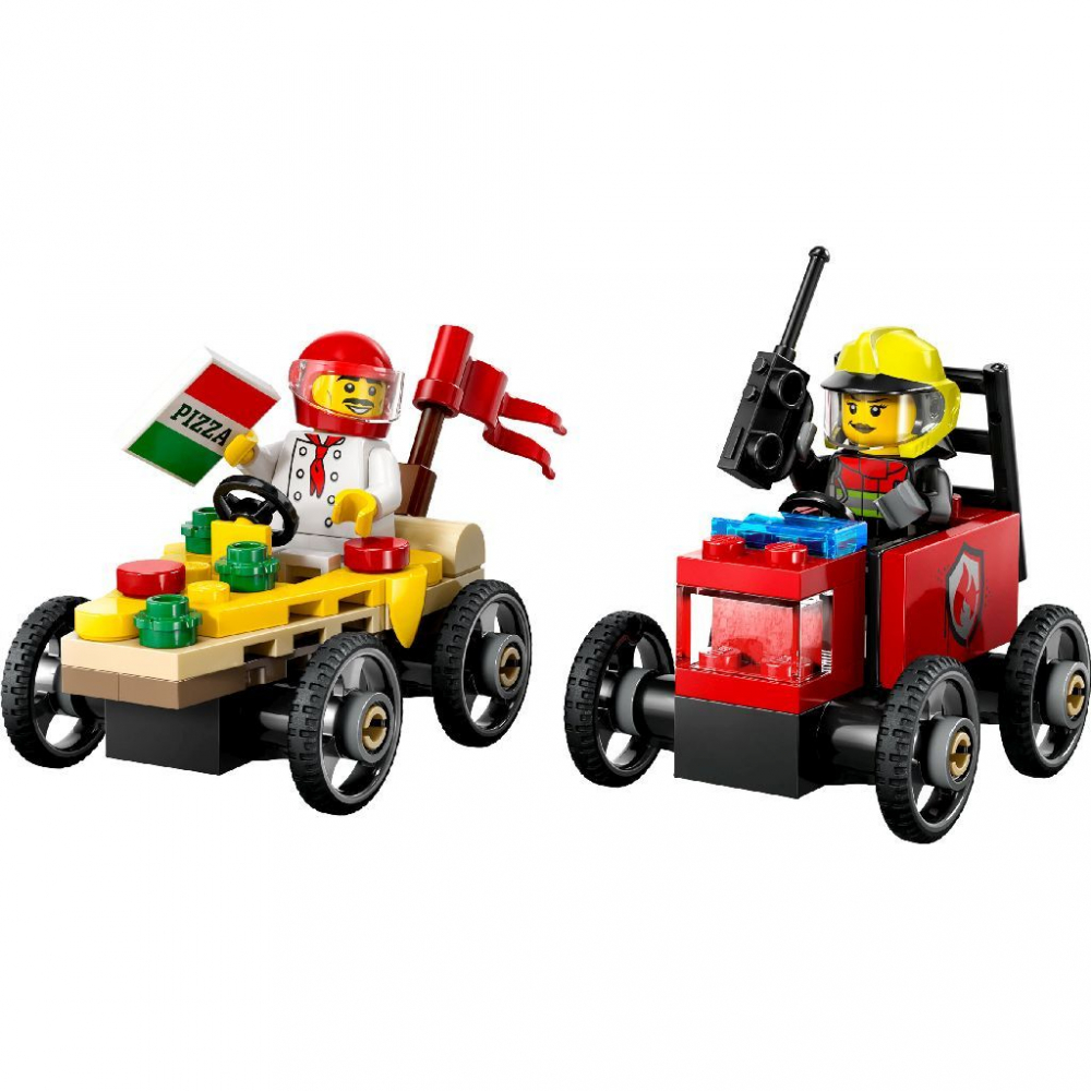 Lego City Pachet De Curse Furgoneta De Pizza Vs. Camion De Pompieri 60458 [2]